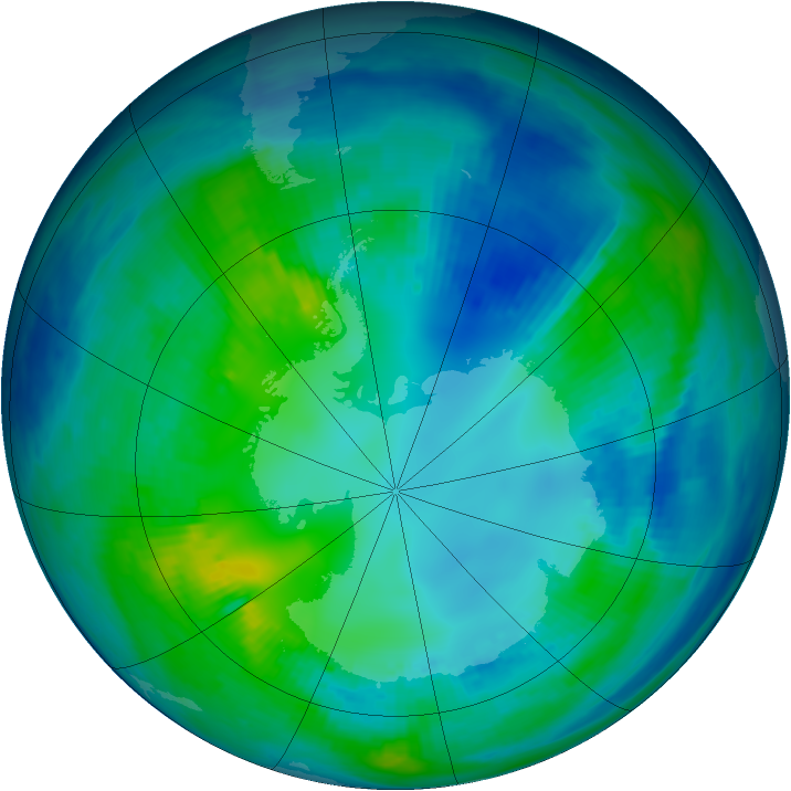 Antarctic ozone map for 02 May 1999